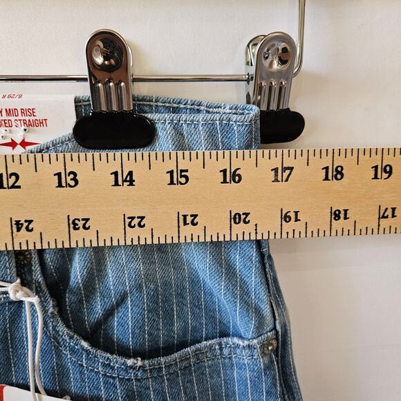 Lucky Brand Women's Boy Mid Rise Striped Relaxed Straight Jeans 8/29R - Picture 10 of 14